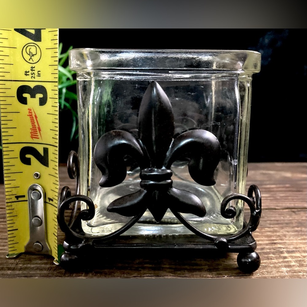 Flur-De-Lis Glass Metal Candle Holder | Hobby Lobby